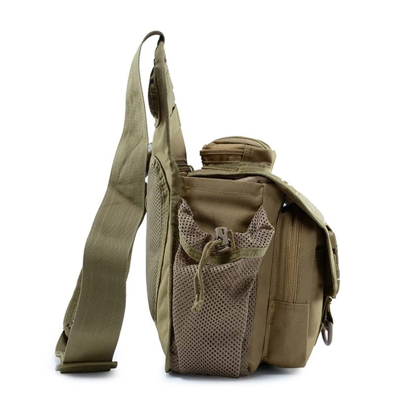 Klau Sport Outdoor Military Women and Men's Multi-functional Tactical Messenger Shoulder Bag with Patch for Hunting Hiking Climbing Khaki - Image 5